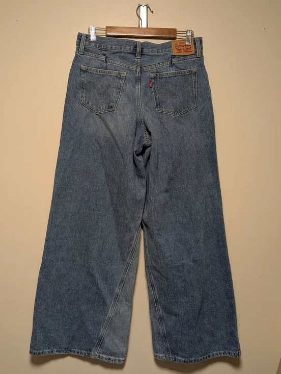 Levi’s 94 Baggy Wide Leg Jeans W30 L31 Light Wash Denim - Picture 11 of 11